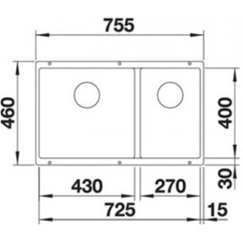 Кухонная мойка Blanco SUBLINE 430/270-U отводная арматура InFino® жемчужный гранит 523154