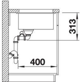 Кухонная мойка Blanco SUBLINE 340/160-U SILGRANIT антрацит (чаша слева) с отв.арм. InFino (арт.52354