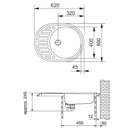 Мойка FRANKE 114.0192.552 rog 611 с, включая стоп-вентиль, белый