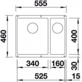 Кухонная мойка BLANCO SUBLINE 340/160-U SILGRANIT 523559 темная скала