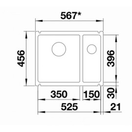 Кухонная мойка Blanco SUBLINE 350/150-U черный керамика (523747)