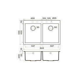 Кухонная мойка OMOIKIRI Bosen 80-2-BE (4993837)