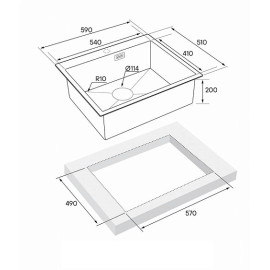 Кухонная мойка PAULMARK Brim PM215951-GM