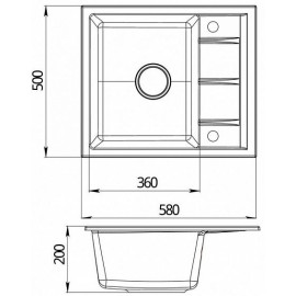 Кухонная мойка EMAR EMQ-1580.Q берилл