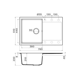 Кухонная мойка OMOIKIRI Daisen 78T-CH (арт.4993523)