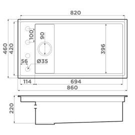 Кухонная мойка OMOIKIRI Kinaru PRO 86-U/I-GB (4997027)