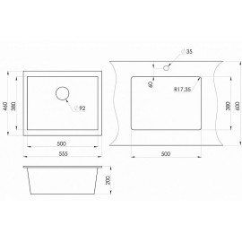 Кухонная мойка EMAR EMQ-1555.P берилл