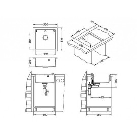 Кухонная мойка ALVEUS Formic 20 GRANITAL + STEEL-G04M