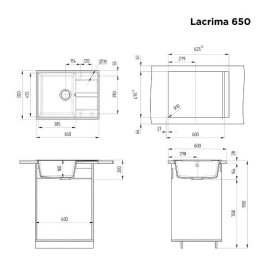 Кухонная мойка MAUNFELD Lacrima 650 MFQS-650DGR темно-серый