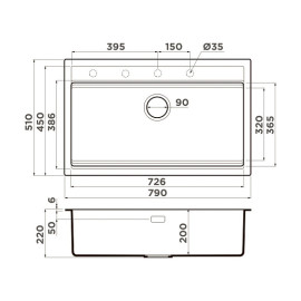 Кухонная мойка OMOIKIRI Kitagawa 79-LB-GB (4993996)