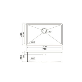 Кухонная мойка OMOIKIRI Taki 74-U/IF-GB (4997020)