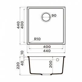 Кухонная мойка OMOIKIRI Bosen 44-U-BE (4993596)