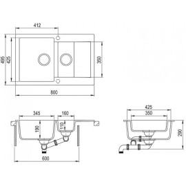 Мойка кухонная Teka Clivo 60 B-TQ графит (art.40148021)
