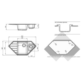 Кухонная мойка GRANFEST Corner GF-C950E терракот