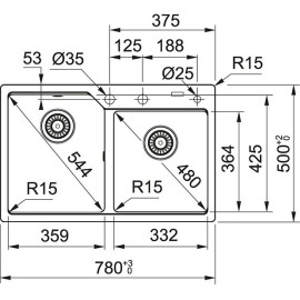 Кухонная мойка FRANKE UBG 620-78 миндаль (114.0612.405)
