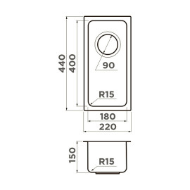 Кухонная мойка OMOIKIRI Tadzava 22-U/I-IN ULTRA 15 (4997112)