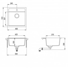 Кухонная мойка AQUASANITA Tesa SQT100W (alba 710)