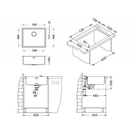 Кухонная мойка ALVEUS Kombino 50 Monarch ANTRACITE SAT-90 F/S 1121284
