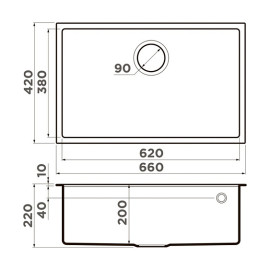 Кухонная мойка OMOIKIRI Tedori 66-U-ES (4997237)