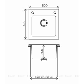 Кухонная мойка TOLERO Ceramic Glass TG-500 черный