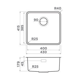 Кухонная мойка OMOIKIRI Omi 43-U/I-GB Ultra (4997420)