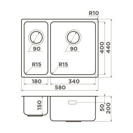 Кухонная мойка OMOIKIRI Tadzava 58-2-U/I-IN ULTRA 15 (4997118)