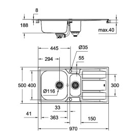 Кухонная мойка GROHE K400 31567SD0