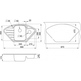 Кухонная мойка EMAR EMQ-2890 антрацит
