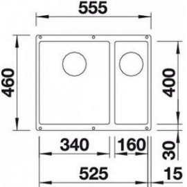 Кухонная мойка Blanco SUBLINE 340/160-U SILGRANIT кофе (чаша слева) с отв.арм. InFino (арт.523557)