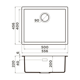 Кухонная мойка OMOIKIRI Yamakawa 55T-U/I-BL (4993428)
