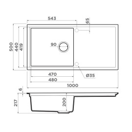 Кухонная мойка OMOIKIRI Sintesi 100-GR (4997129)