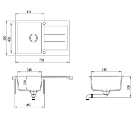 Кухонная мойка AQUASANITA Tesa SQT101AW (alumetallic 202)
