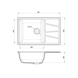 Кухонная мойка GRANFEST VERTEX GF-V-780L белый