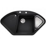 Кухонная мойка Blanco DELTA II-F SILGRANIT клапан-автомат InFino® антрацит гранит 523670