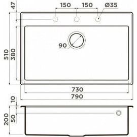 Кухонная мойка OMOIKIRI Tedori 79-DC Tetogranit/темный шоколад (4993952)