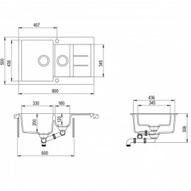 Кухонная мойка AQUASANITA Tesa SQT151AW (alba 710)