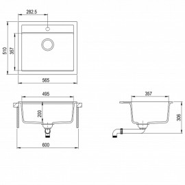 Кухонная мойка AQUASANITA Quadro SQQ100W (argent 220)