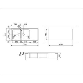 Кухонная мойка SMEG LLR116-2