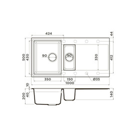 Кухонная мойка OMOIKIRI Sakaime 100-2-ES (4997219)