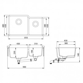 Кухонная мойка AQUASANITA Arca SQA230LW (alba 710)