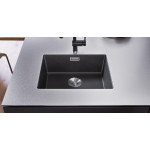 Кухонная мойка BLANCO SUBLINE 500-U SILGRANIT черный с отв.арм. InFino (525995)