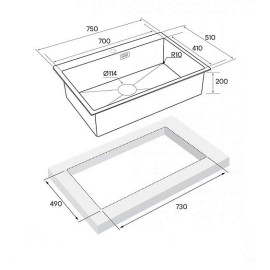 Кухонная мойка PAULMARK Vast PM217551-GM