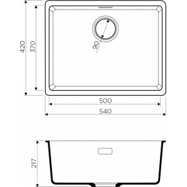 Кухонная мойка OMOIKIRI Kata 54-U-BL(арт.4993410)