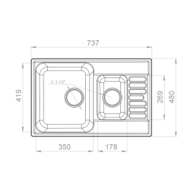 Кухонная мойка GRANFEST QUARZ GF-Z 21К белый