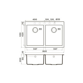 Кухонная мойка OMOIKIRI Bosen 80-2-WH (4993839)