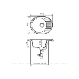 Кухонная мойка TOLERO R-122-911 черный