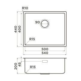 Кухонная мойка OMOIKIRI Tadzava 54-U/I-IN ULTRA 15 (4997116)
