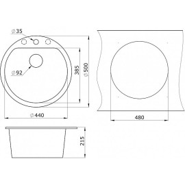 Кухонная мойка Granula GR-5101 D 500 классик