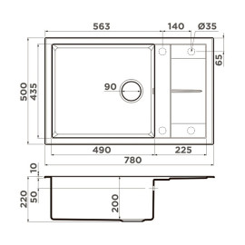 Кухонная мойка OMOIKIRI Sumi 78A-LB-WH (4997100)
