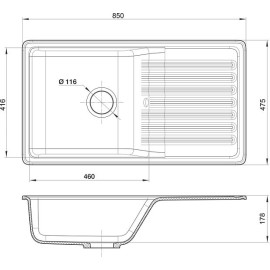 Кухонная мойка GRANFEST QUARZ GF-ZW-73 бежевый